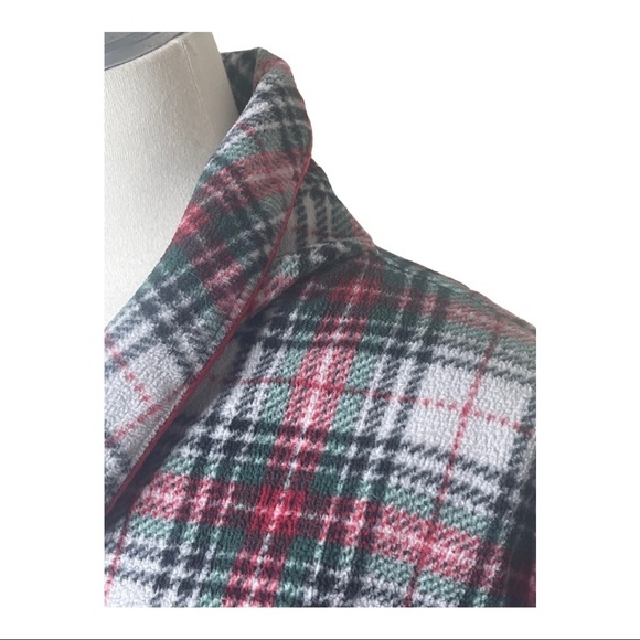 Lauren Ralph Lauren Green Label Satin Piping Plaid Insignia Crest Robe S - Picture 3 of 8